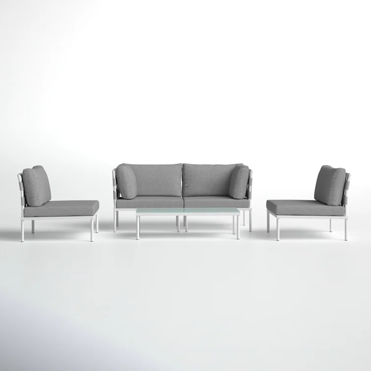 Carmine 5-piece Outdoor Patio Aluminum Sectional Sofa Set