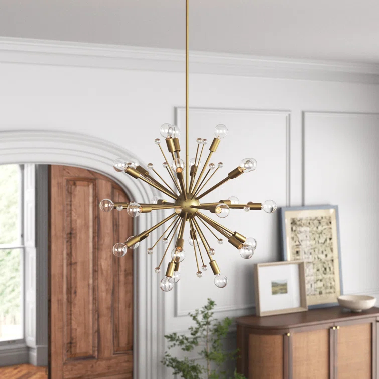 24 Light Metal Dimmable Sputnik Chandelier