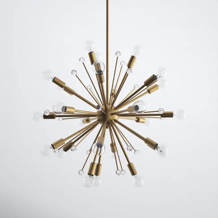 24 Light Metal Dimmable Sputnik Chandelier