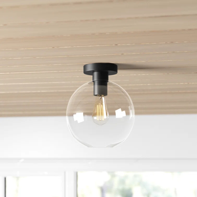 Childerley Single Light Glass Semi Flush Mount