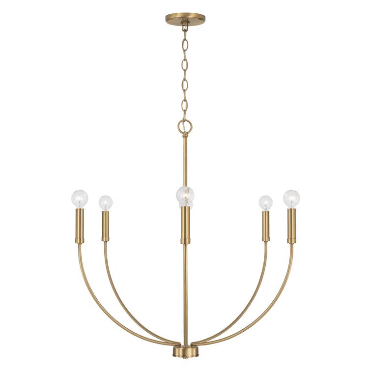 Ansley 6 Light Metal Dimmable Chandelier