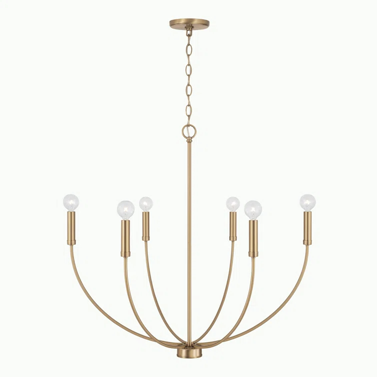 Ansley 6 Light Metal Dimmable Chandelier