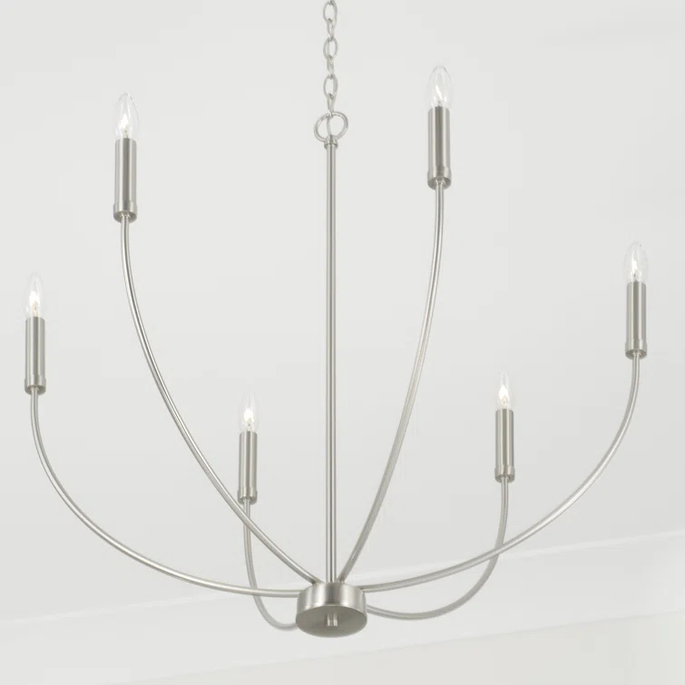Ansley 6 Light Metal Dimmable Chandelier