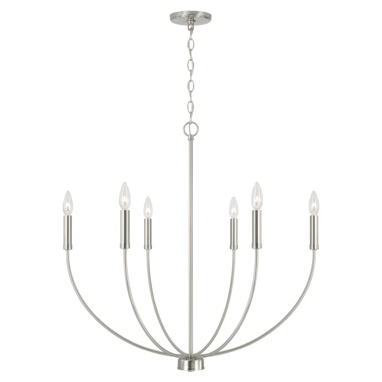 Ansley 6 Light Metal Dimmable Chandelier