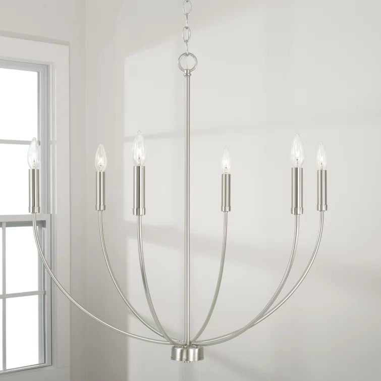 Ansley 6 Light Metal Dimmable Chandelier