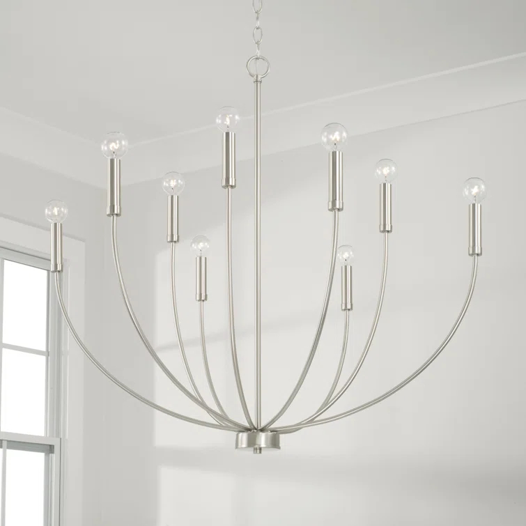 Ansley 9 Light Metal Dimmable Chandelier