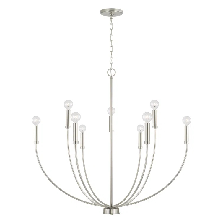 Ansley 9 Light Metal Dimmable Chandelier