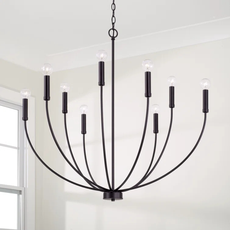Ansley 9 Light Metal Dimmable Chandelier