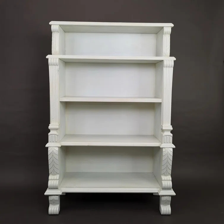 WaybornHomeFurnishings 5693W Classic Bookcase - Whitewash