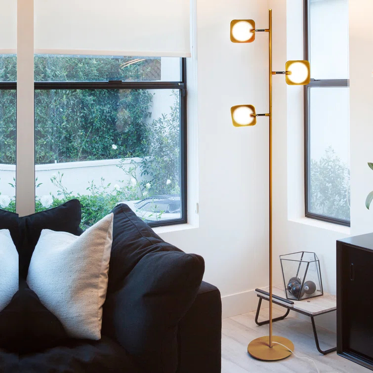 Brightech Tree Industrial LED 3-Way Dimming Floor Lamp with 3 Adjustable Spot Lights