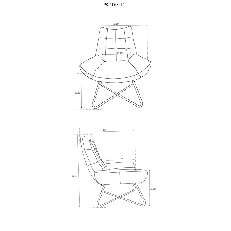 Cappuccino Graduate Leather Lounge Chair with Metal Frame