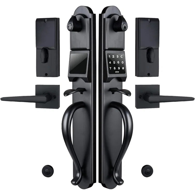 Handleset with Deadbolt and Door and Rosette