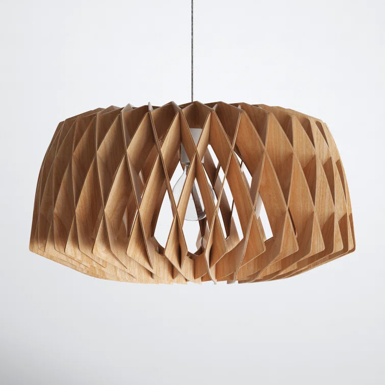 Gwyn Single Light Wood Dimmable Pendant