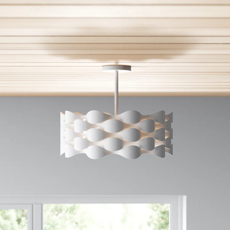 Rickey Single Light Fabric LED Semi Flush Mount