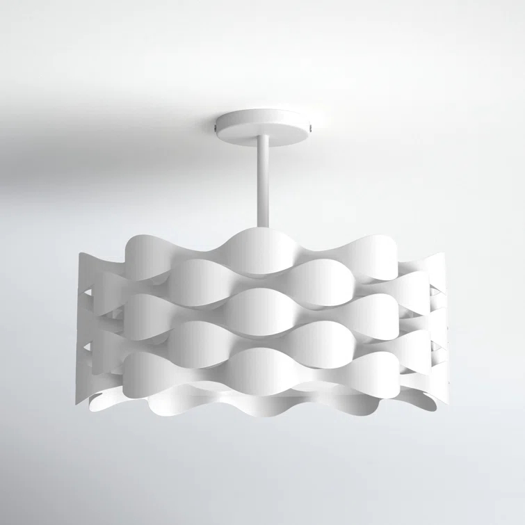 Rickey Single Light Fabric LED Semi Flush Mount