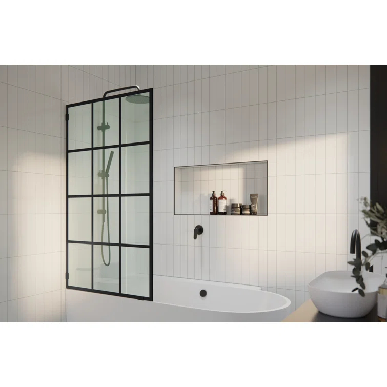 Esprit 34 in. x 58.25 in. French Monture Single Fixed Bath Panel
