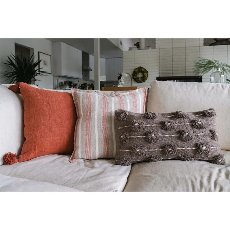 Montecito Striped Linen Throw Pillow
