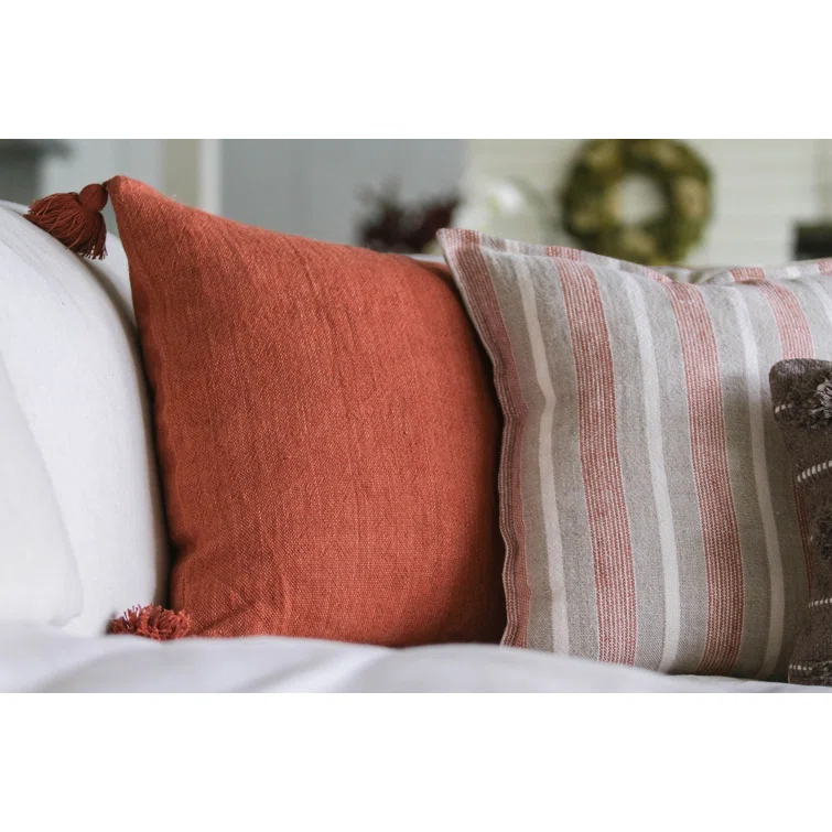 Montecito Striped Linen Throw Pillow