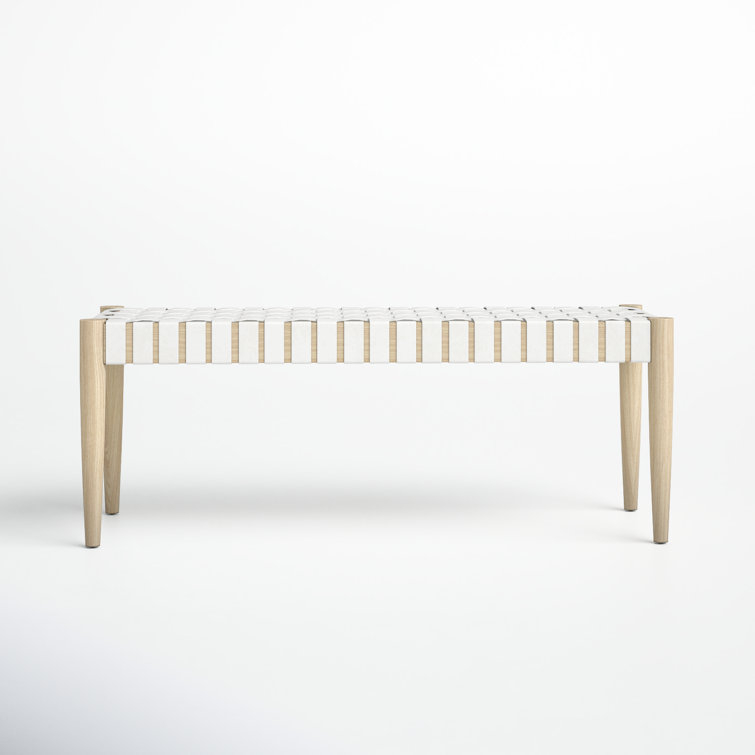 Orin 47" Woven Leather Bench