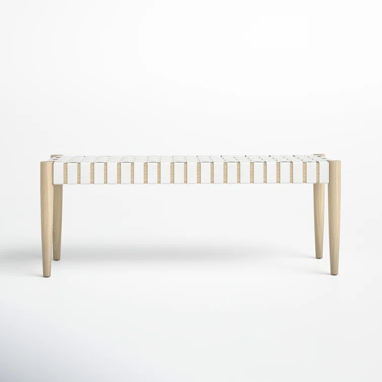 Orin 47" Woven Leather Bench