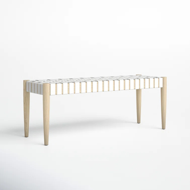Orin 47" Woven Leather Bench