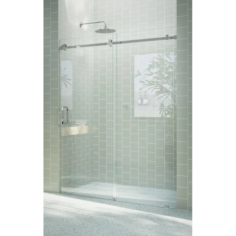 Astro 60 - 64 in. x 78 in. Fully Frameless Glass Sliding Shower Door