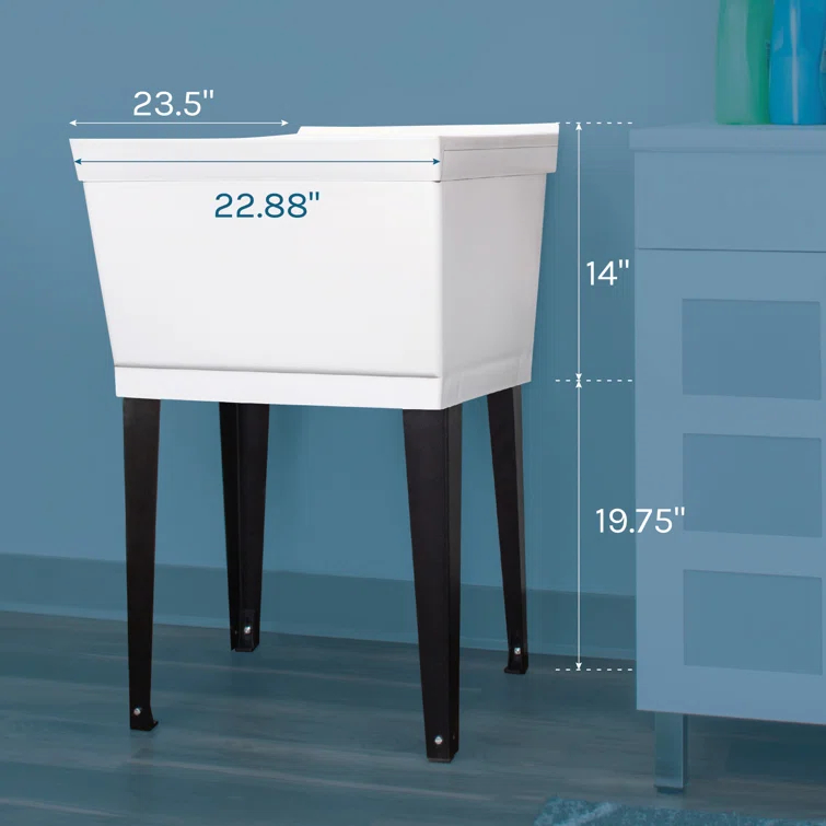 23.5'' L x 23.5'' W Free Standing Laundry Sink