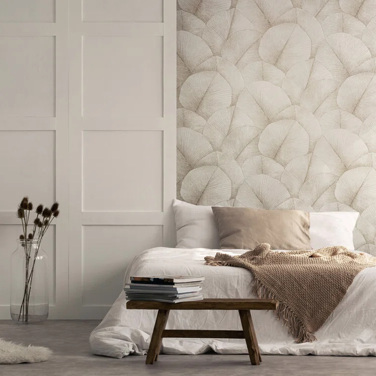 Kumano 3D Embossed Palm Leaf Wallpaper Roll
