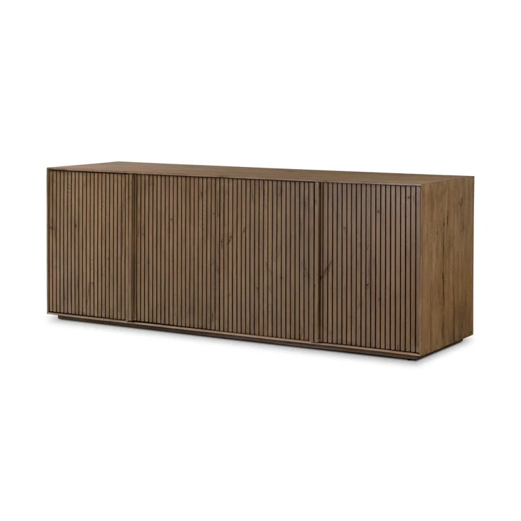 Leo 82'' Rustic Brown Oak Sideboard with Plinth Base