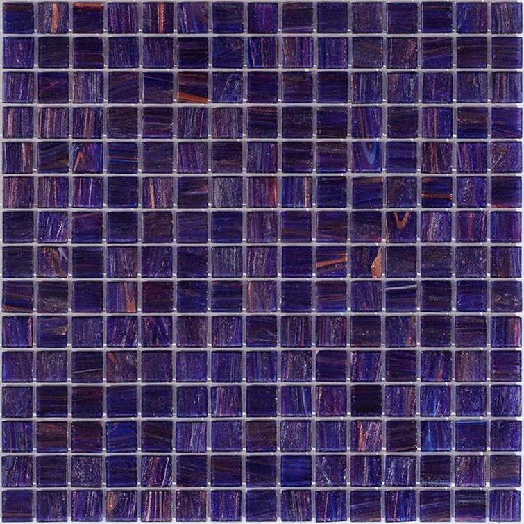 Celestial 12 in. x 12 in. Glossy Yale Blue Glass Mosaic Wall and Floor Tile (10 sq. ft./case) (10-pack)