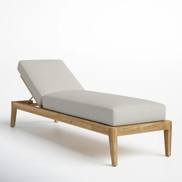Amine 24'' Outdoor Acacia Chaise Lounge