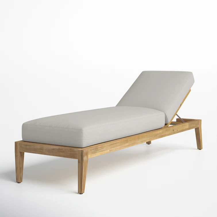 Amine 24'' Outdoor Acacia Chaise Lounge