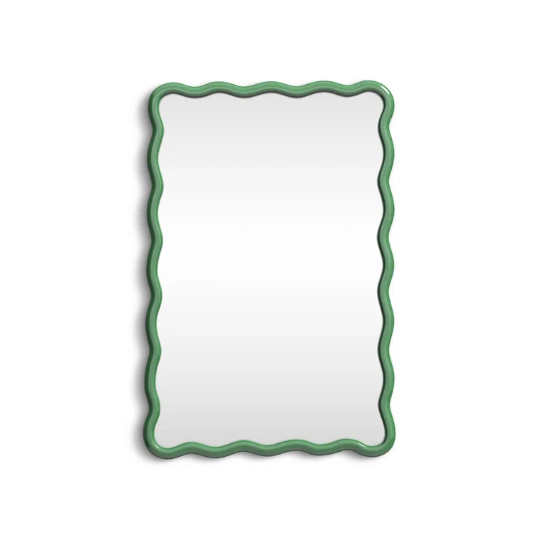 Allurine Wood Wavy Wall Mirror