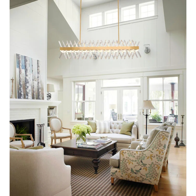 Chrome 40" Crystal Plug-in LED Chandelier