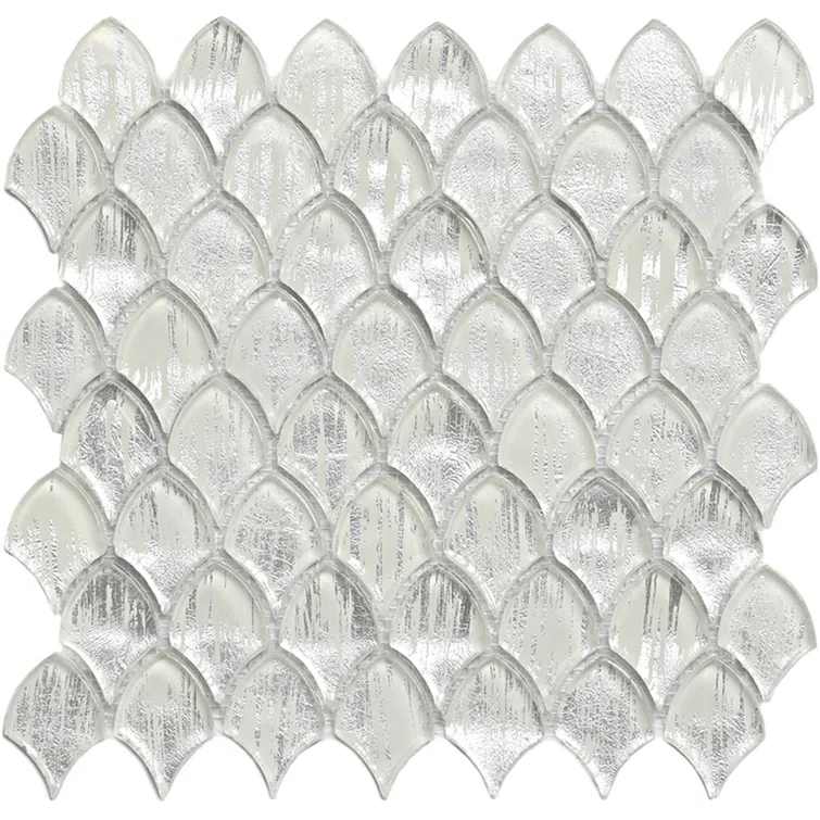 Majeste 0.5" x 2" Glass Fish Scale Mosaic Wall & Floor Tile