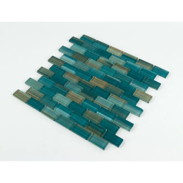 Swimming Pool Series 1" x 2" Straight Edge Glass Mosaic Tile
