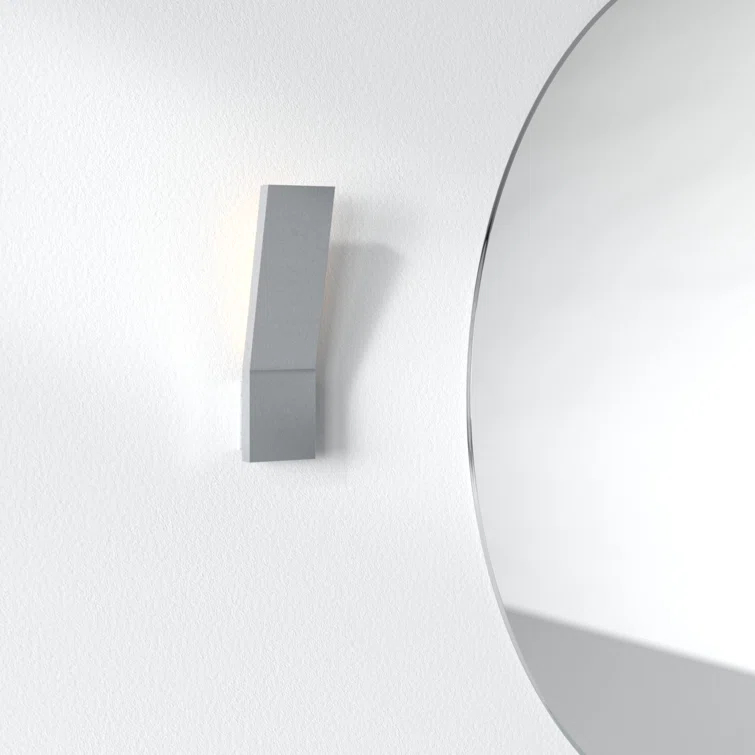 Sleek Pewter 11" LED Sconce with Clear Diffuser Glass and Dimmable Light