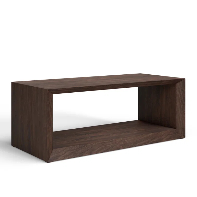 Foxtrot Faux Wood Coffee Table With Shelf