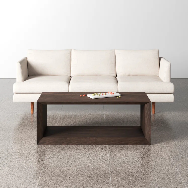 Foxtrot Faux Wood Coffee Table With Shelf