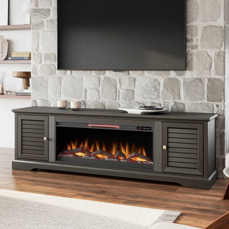 Cidney 83 inch Electric Fireplace TV Console for TVs up to 95 inches