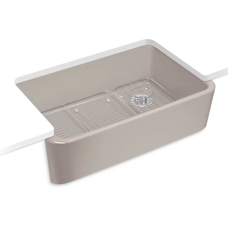 Ironridge 34" Undermount Single-Bowl Farmhouse Cast Iron Kitchen Sink with Apron Front