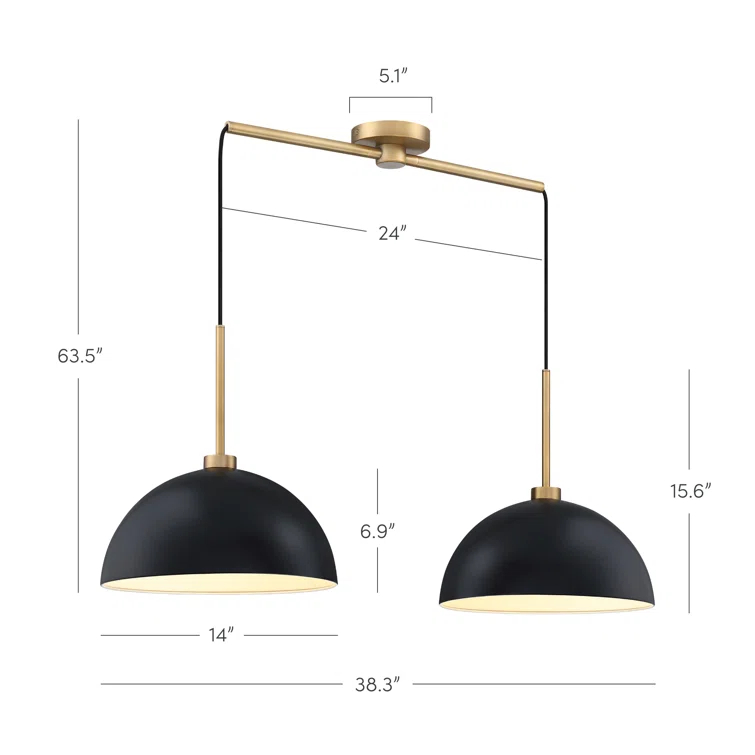 Corbo 2 - Light Kitchen Island Dome Pendant 2-Pack Kitchen Island Drum Pendant Light