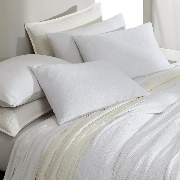 Calvin Klein Washed Texture Solid Cotton Duvet Cover Set