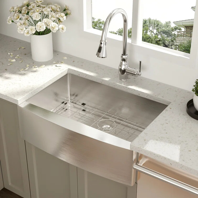 24'' L Farmhouse / Apron Single Bowl Stainless Steel Kitchen Sink