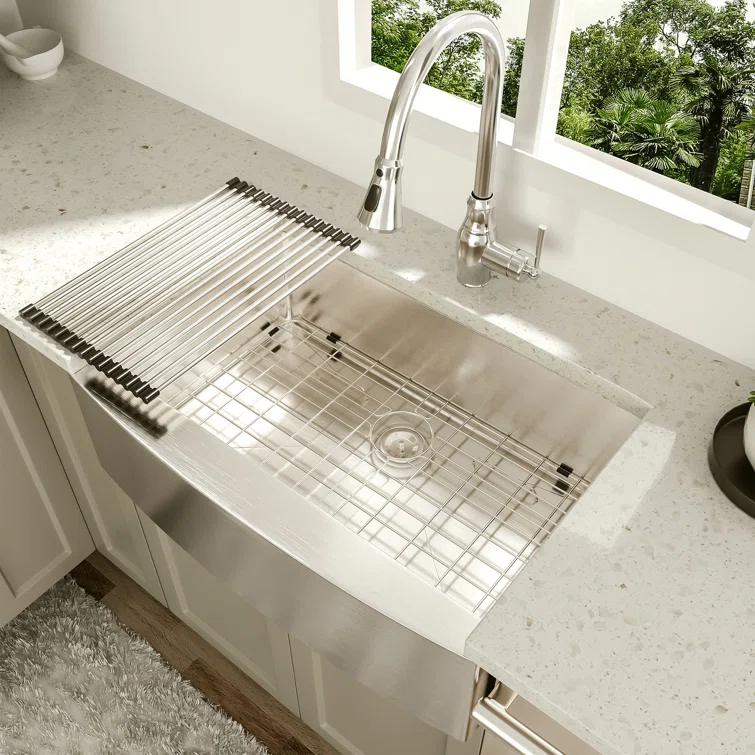24'' L Farmhouse / Apron Single Bowl Stainless Steel Kitchen Sink