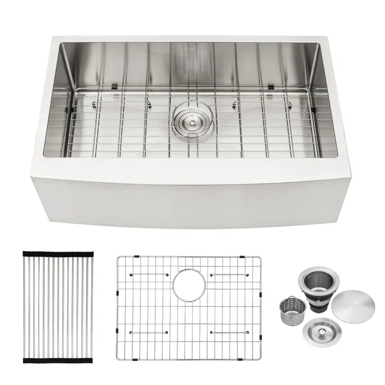 24'' L Farmhouse / Apron Single Bowl Stainless Steel Kitchen Sink