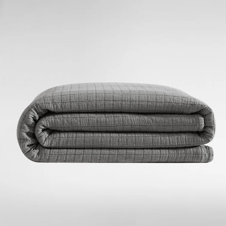 Calvin Klein Essential Garment Washed Solid Reversible Cotton Coverlet