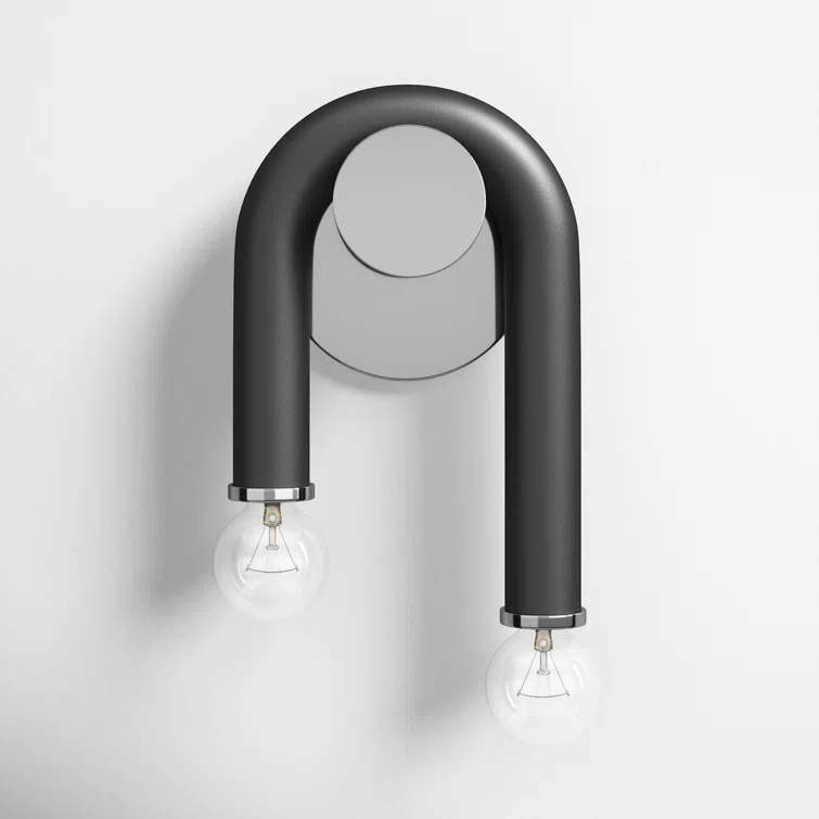 Jeremy 2 Light Steel Dimmable Armed Sconce