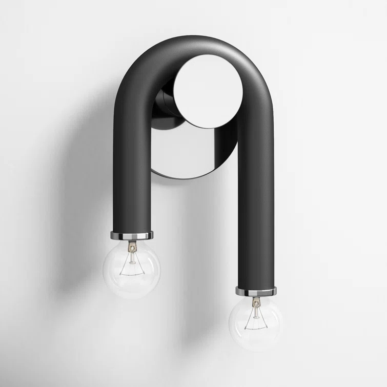 Jeremy 2 Light Steel Dimmable Armed Sconce