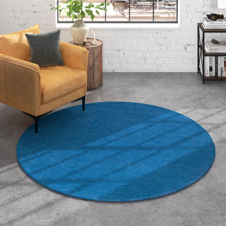 Crowe Handmade Wool Dark Blue PerformanceArea Rug